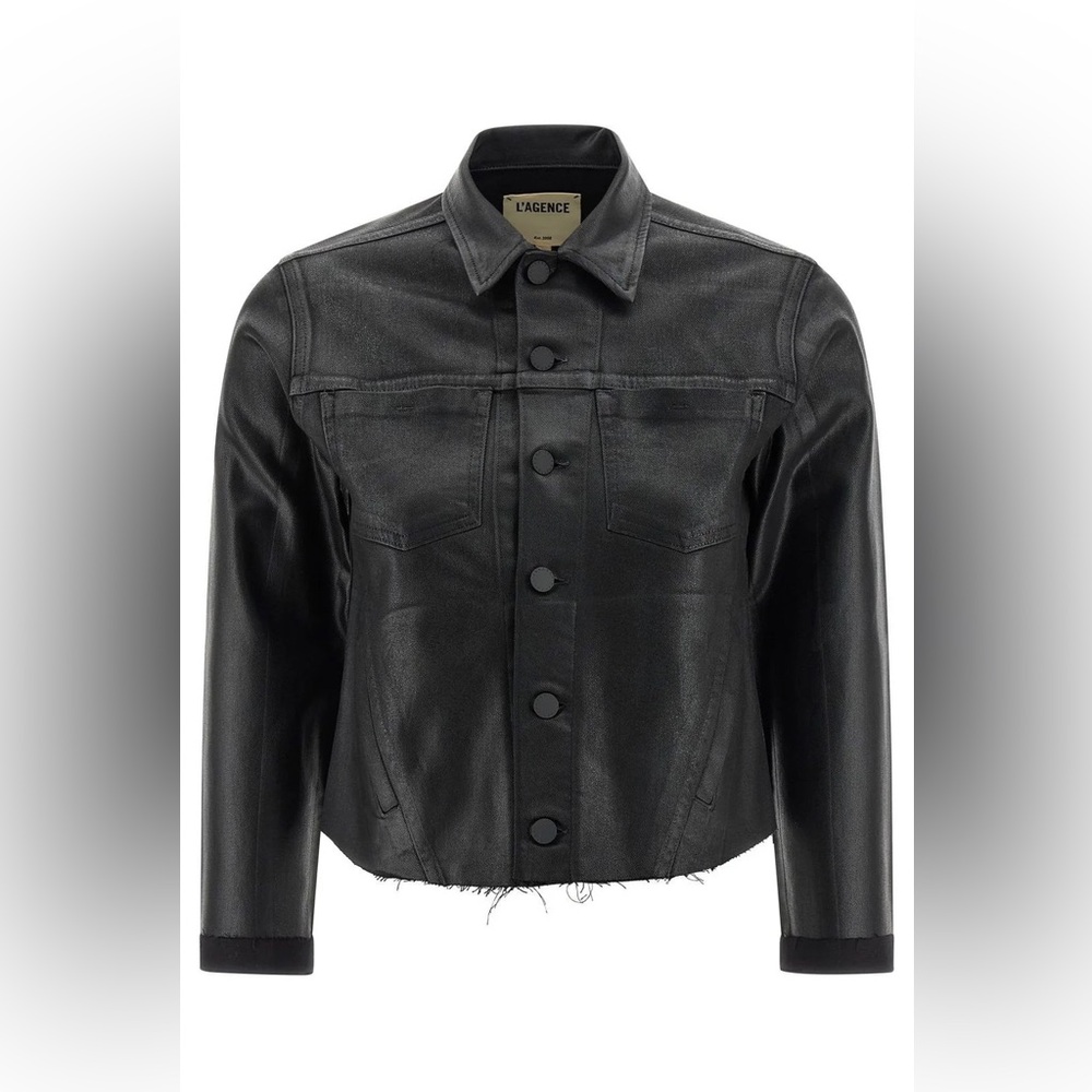 L'Agence Janelle Cropped Denim Jacket
